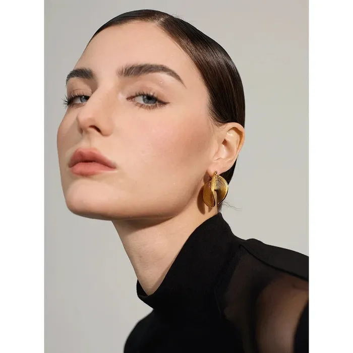 Mabel Love Co Earrings Tate Curved Hoop Earrings