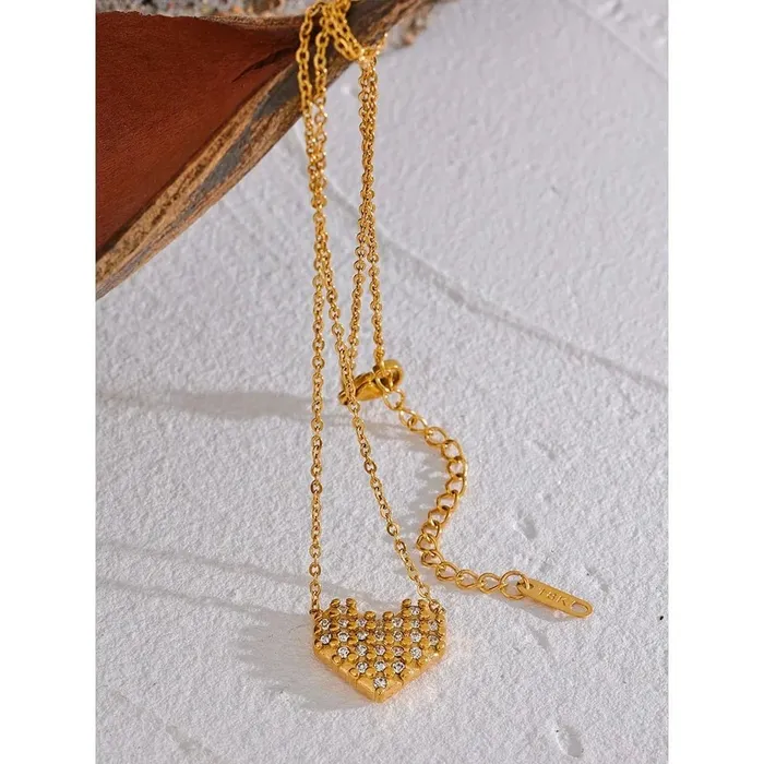 Mabel Love Co Pave Heart Pendant Necklace Necklaces