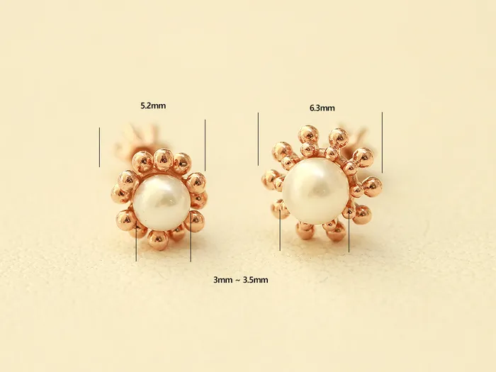 MinimalBijoux 14K Gold Bubble Pearl Cartilage Earring 18G16G Earrings