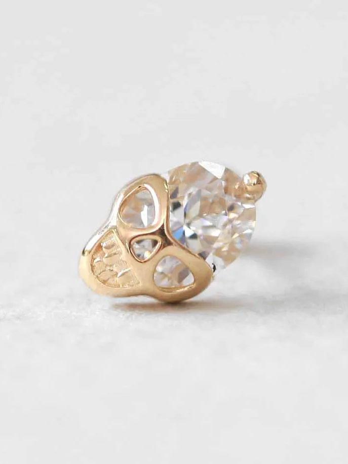 MinimalBijoux 14K gold Cutie Skull cartilage earring 18g16g Earrings