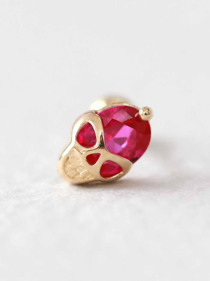 MinimalBijoux 14K gold Cutie Skull cartilage earring 18g16g Earrings