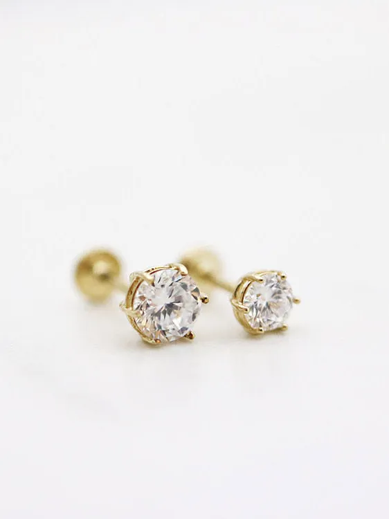 MinimalBijoux 14K Gold CZ Labret Piercing 18G PreStyled Sets