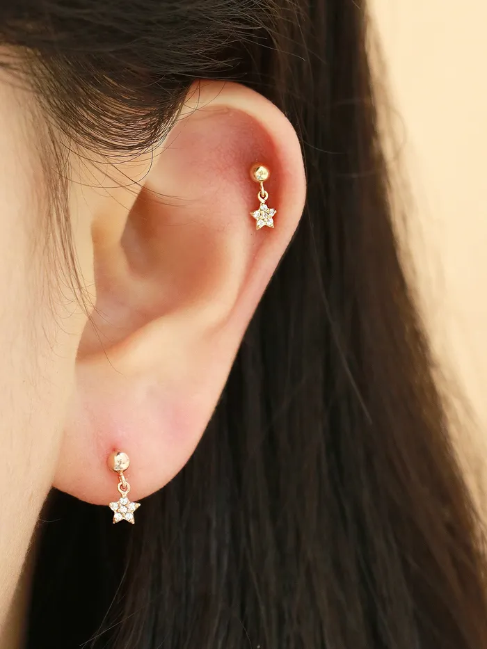 MinimalBijoux 14K gold flower dangle earring 20g Earrings