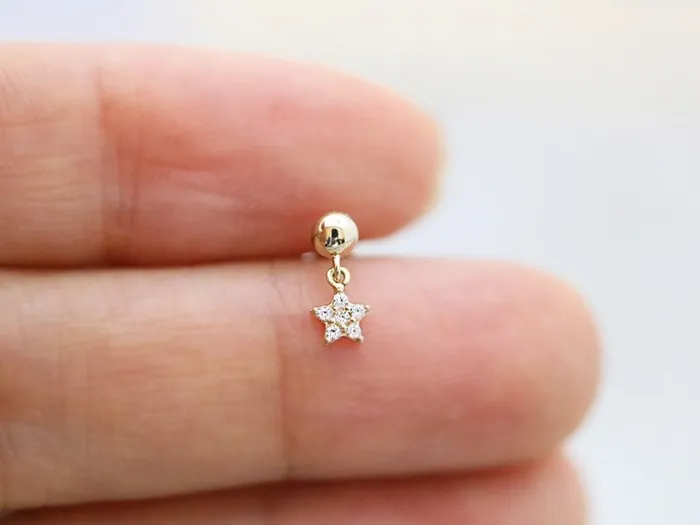 MinimalBijoux 14K gold flower dangle earring 20g Earrings