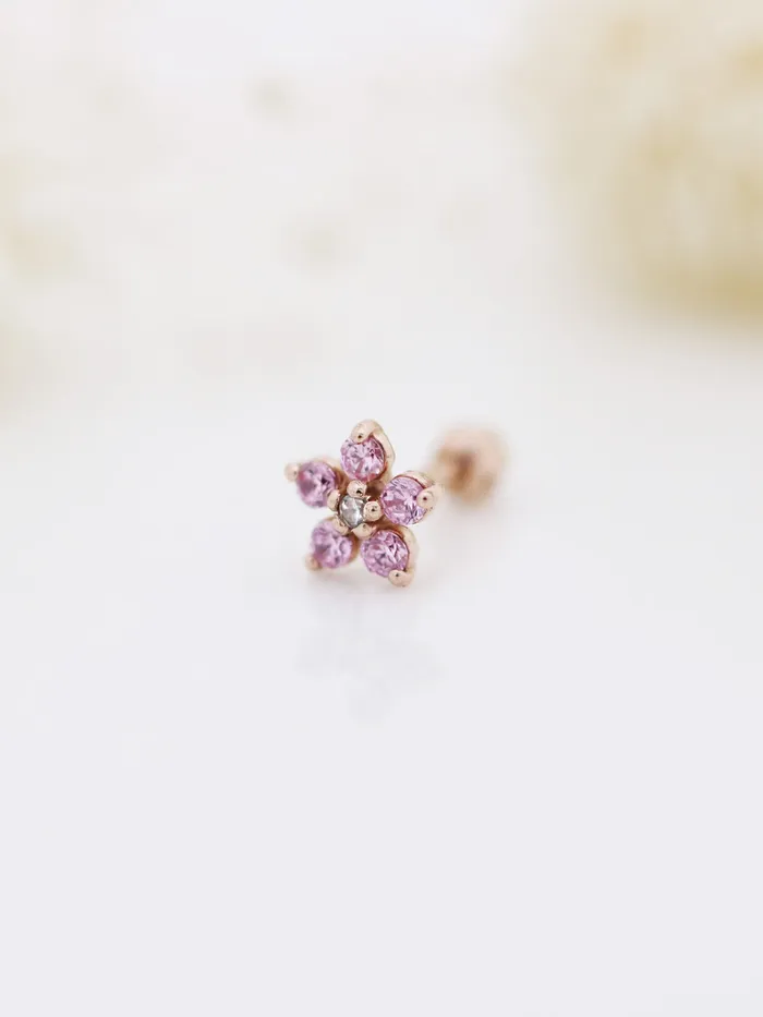 MinimalBijoux Earrings 14K Gold Best Flower Cartilage Earring 18G16G