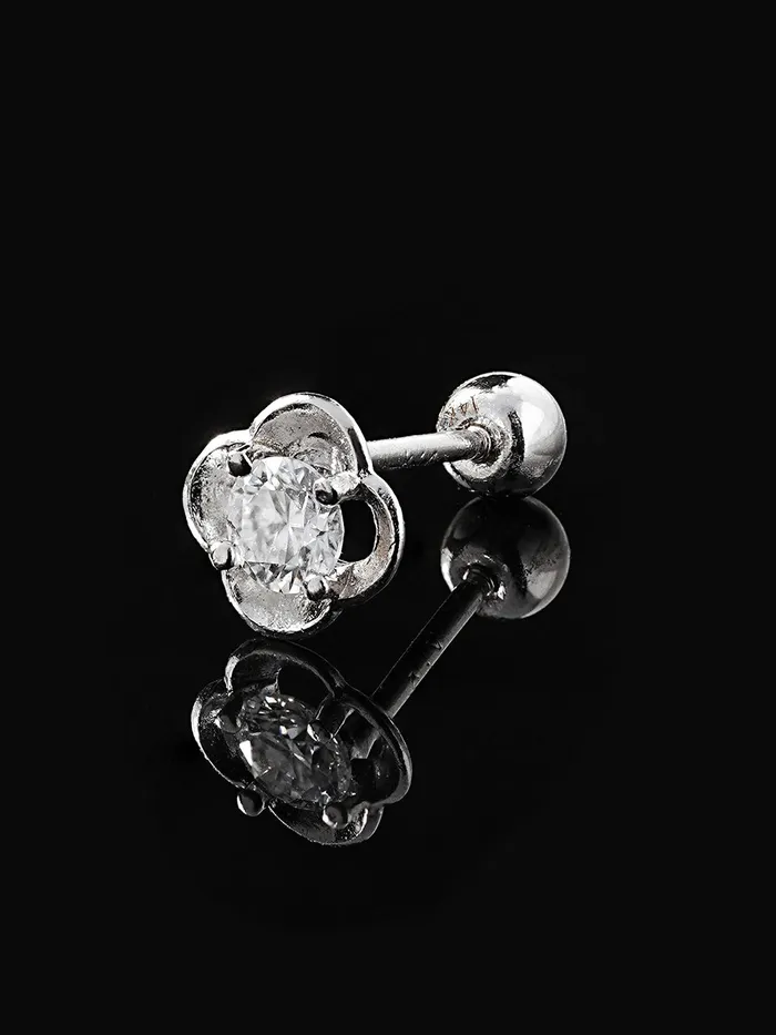 MinimalBijoux Earrings 14K Gold Cosmos Flower Moissanite Cartilage Earring 20G18G16G MinimalBijoux Earrings 14K Gold Cosmos Flower Moissanite Cartilage Earring 20G18G16G