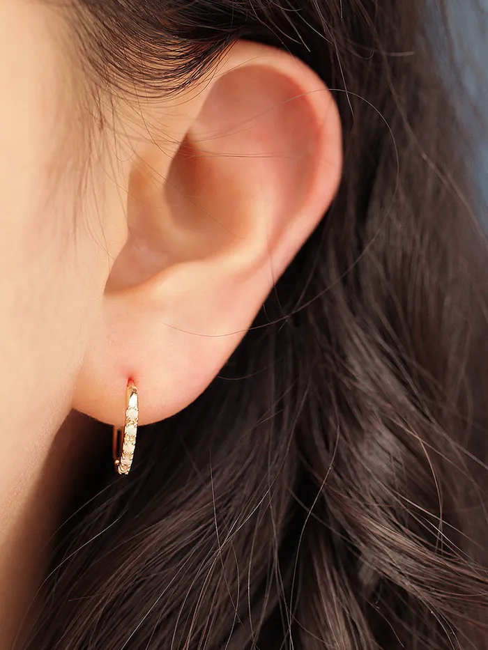 MinimalBijoux Earrings 14K Gold Daily Opal Conch Hoop Earring