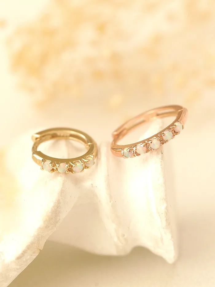 MinimalBijoux Earrings 14K Gold Daily Opal Conch Hoop Earring