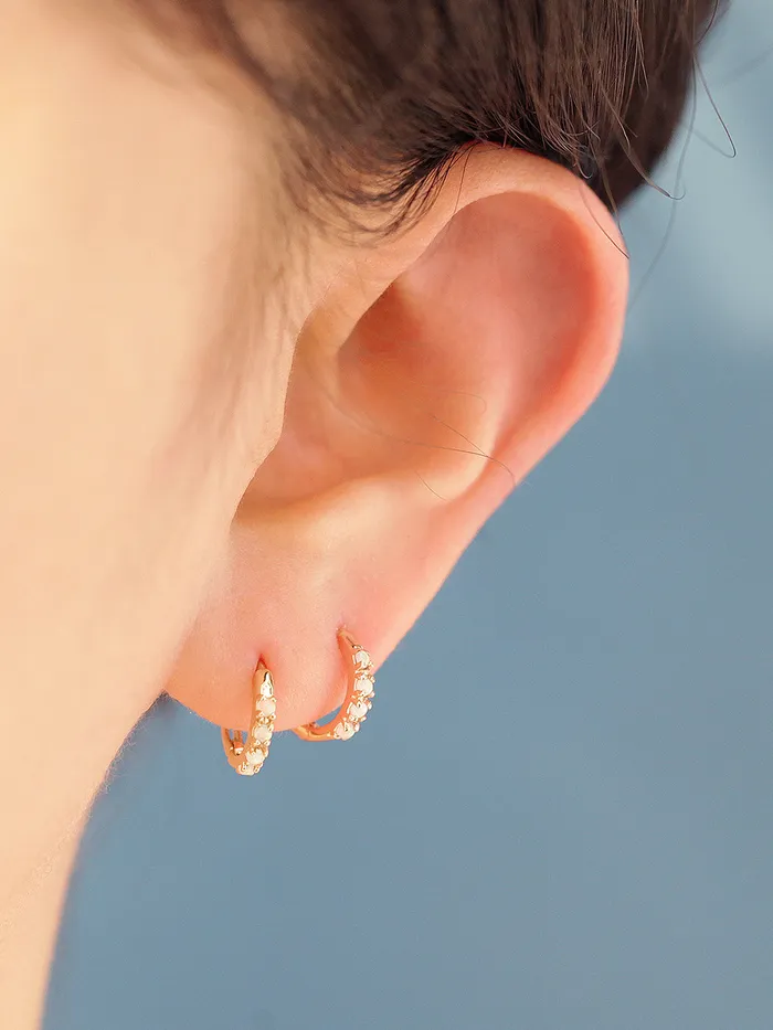 MinimalBijoux Earrings 14K Gold Daily Opal Conch Hoop Earring
