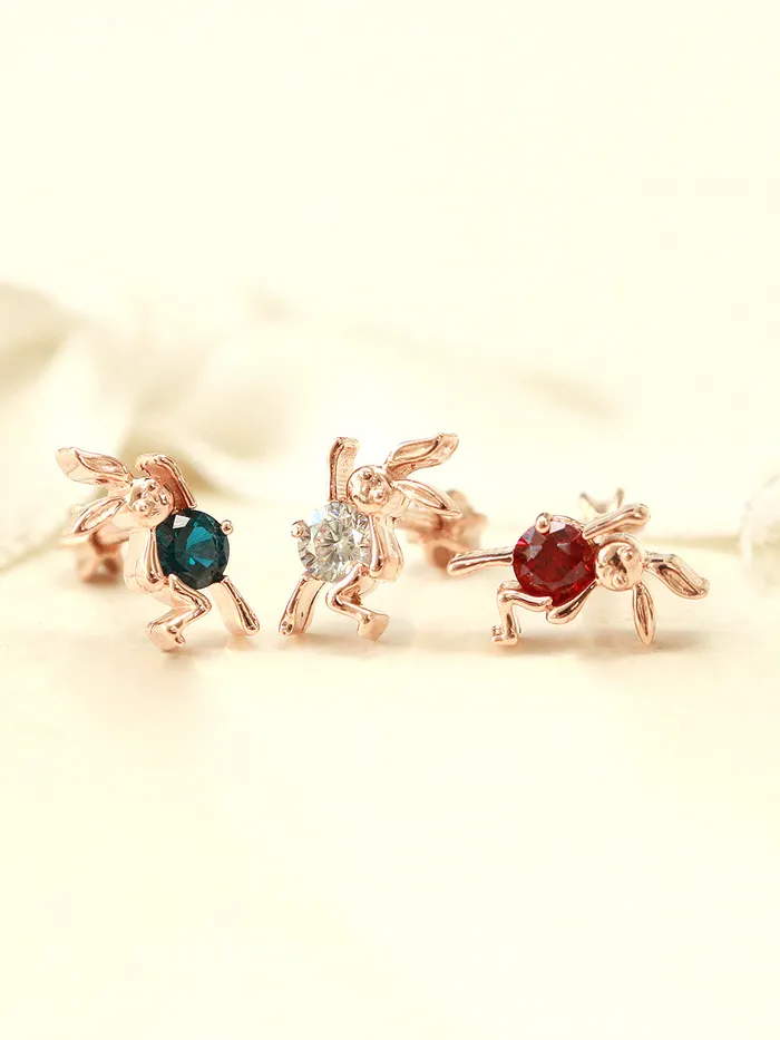 MinimalBijoux Earrings 14K Gold Dancing Rabbit Cartilage Earring 18G16G