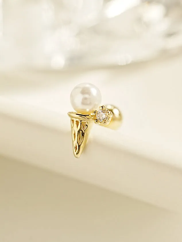 MinimalBijoux Earrings 14K Gold Ice Cream Cartilage Earring 20G