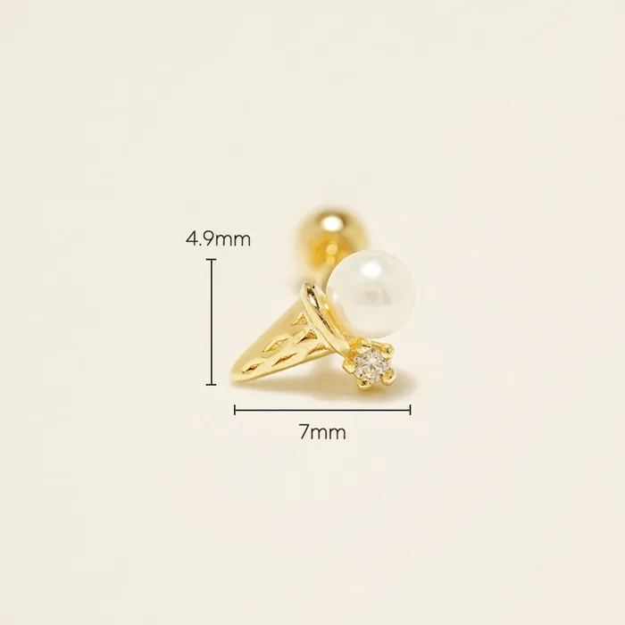 MinimalBijoux Earrings 14K Gold Ice Cream Cartilage Earring 20G
