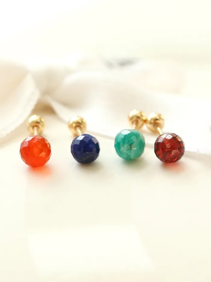MinimalBijoux Earrings 14K gold Natural Gemstone cartilage earring 20g