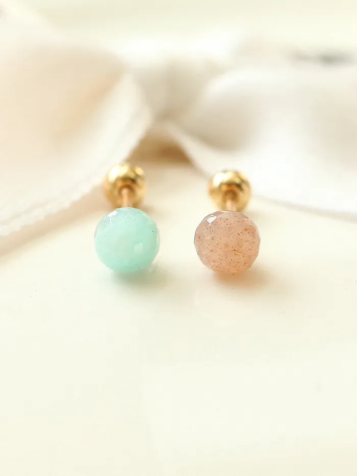 MinimalBijoux Earrings 14K gold Natural Gemstone cartilage earring 20g