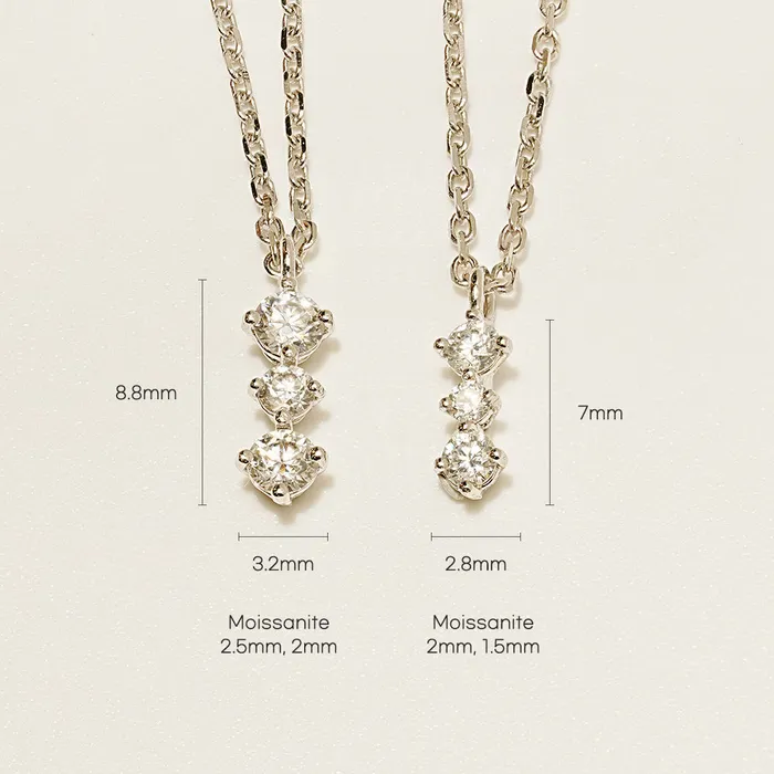 MinimalBijoux Necklaces 14K 18K Gold Moissanite Moissanite Radi Bar Necklace