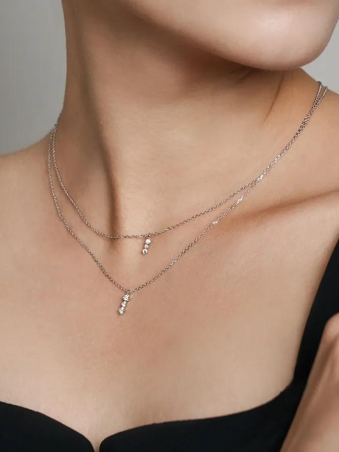 MinimalBijoux Necklaces 14K 18K Gold Moissanite Moissanite Radi Bar Necklace