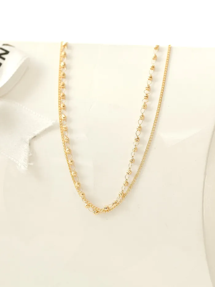 MinimalBijoux PreStyled Sets 14K 18K Gold Candy Cutting Ball Chain Anklet