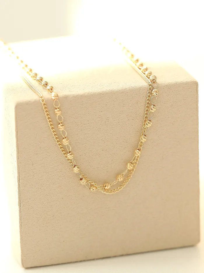 MinimalBijoux PreStyled Sets 14K 18K Gold Candy Cutting Ball Chain Anklet