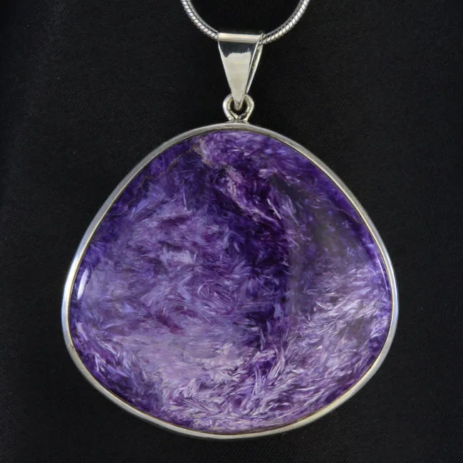 Moriartys Gem Art Necklaces Large Sterling Silver Russian Charoite Pendant