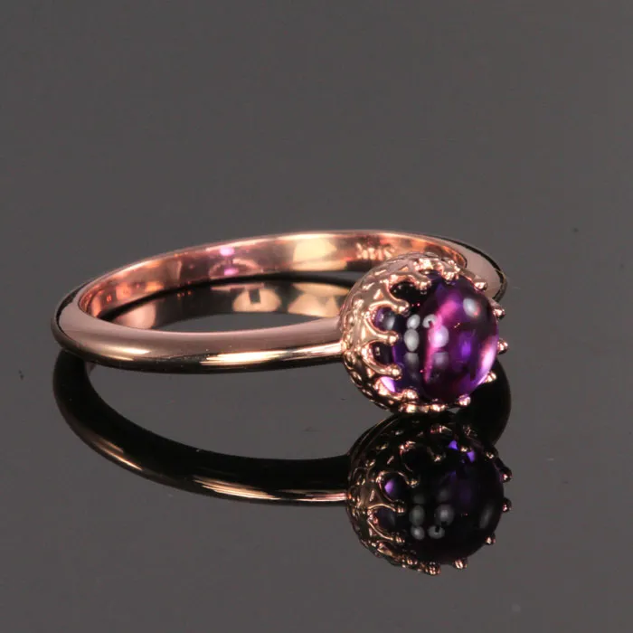 Moriartys Gem Art Rings 14k rose Gold Amethyst Ring 10 Carats
