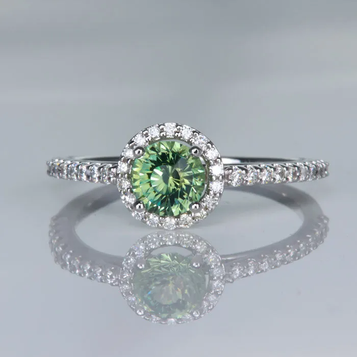 Moriartys Gem Art Rings 14K White Gold Montana Sapphire and Diamond Ring 104cts Moriartys Gem Art Rings 14K White Gold Montana Sapphire and Diamond Ring 104cts