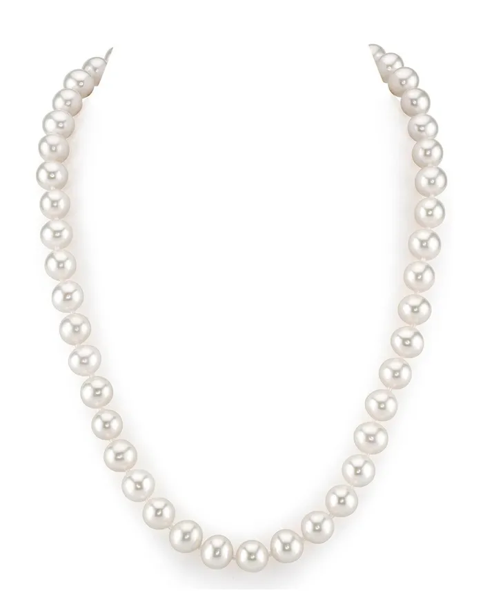 Necklaces 8595mm White Freshwater Pearl Necklace AAAA Quality SPT