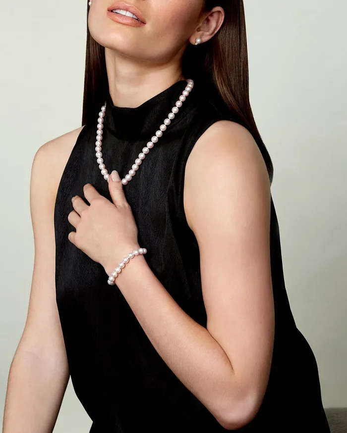 Necklaces 8595mm White Freshwater Pearl Necklace AAAA Quality SPT