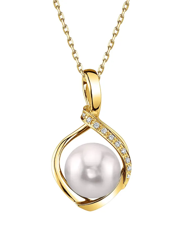 Necklaces Akoya Pearl Diamond Alexis Pendant Choose Your Pearl Color SPT