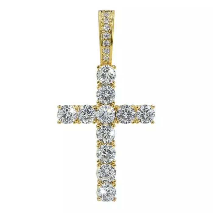 Necklaces apollo31gold MICRO DIAMOND CROSS NECKLACE