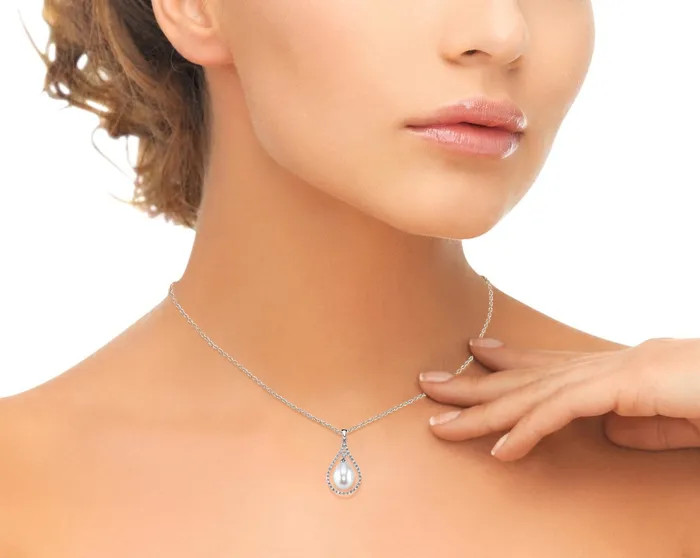 Necklaces Freshwater Pearl Diamond Danielle Pendant SPT