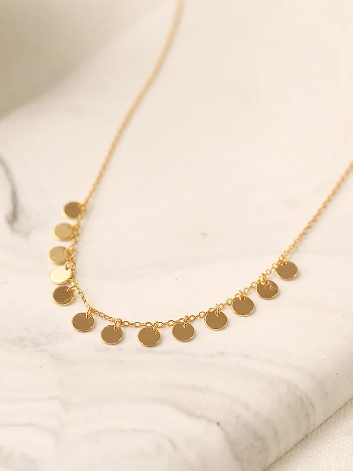 Necklaces MinimalBijoux 925 Silver Dainty Coin Charm Necklace