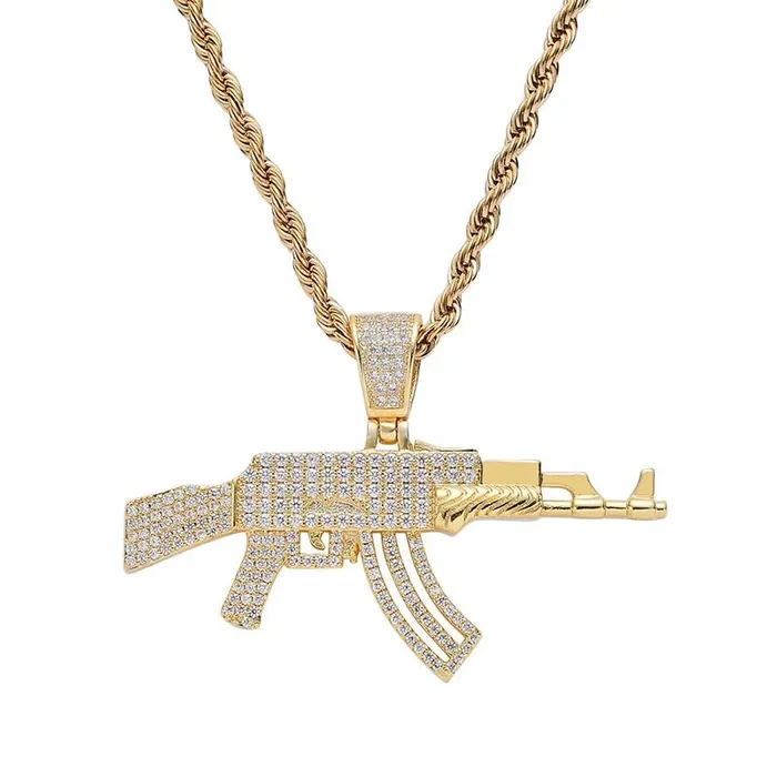 Necklaces PAVED DIAMOND AK NECKLACE NEW apollo31gold