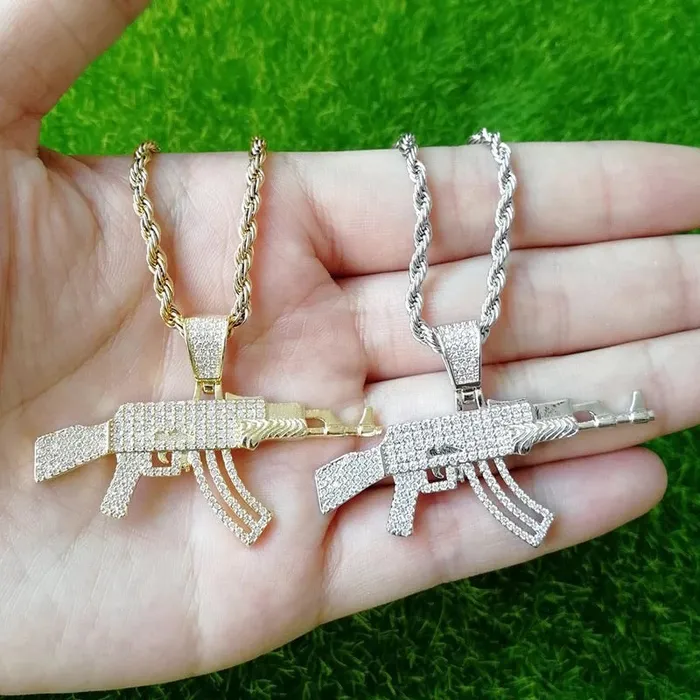 Necklaces PAVED DIAMOND AK NECKLACE NEW apollo31gold
