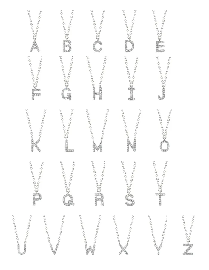 Necklaces Princess Bride Diamonds Initial Pav Diamond Necklace