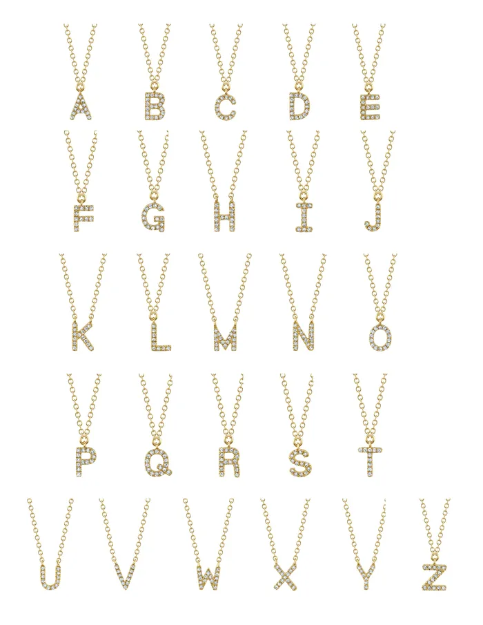 Necklaces Princess Bride Diamonds Initial Pav Diamond Necklace