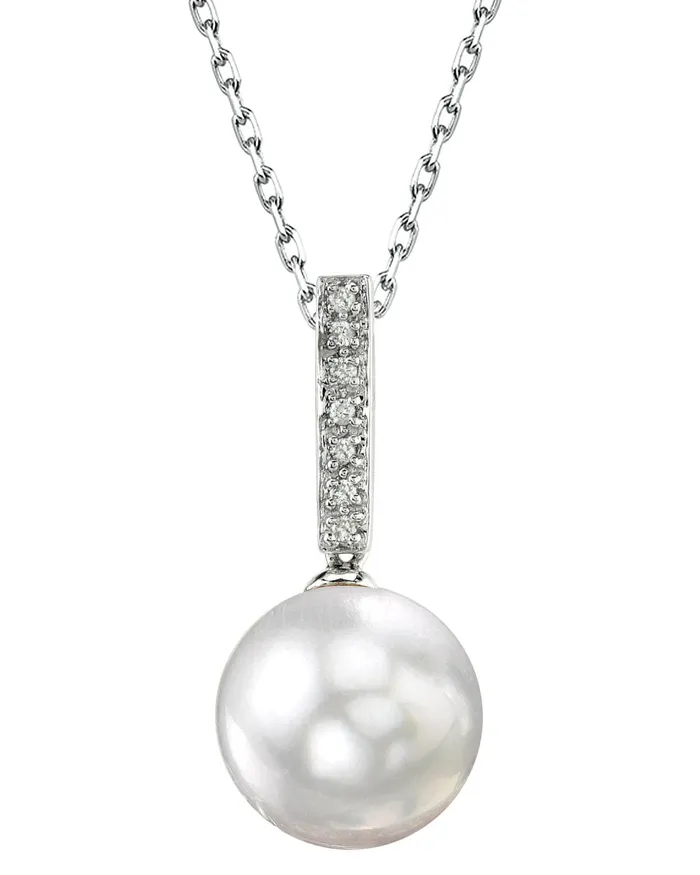 Necklaces South Sea Pearl Dangling Diamond Pendant SPT