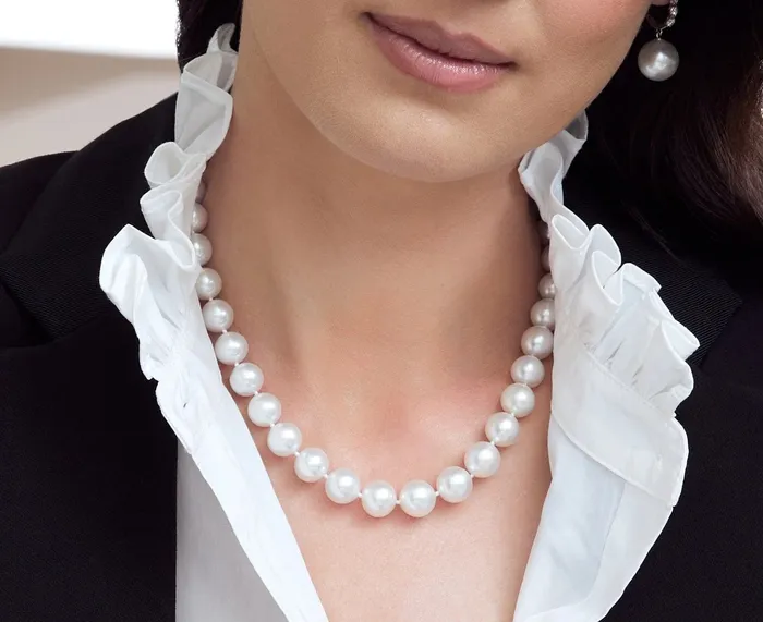 Necklaces SPT White South Sea Pearl Necklace 170180mm AAAGem Quality
