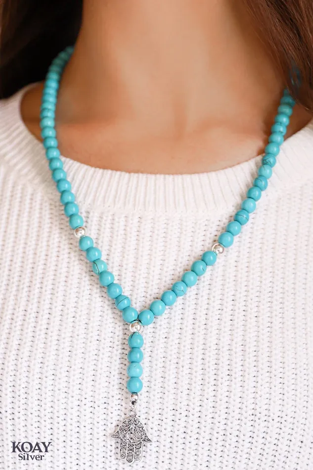 Necklaces Turquoise Hand Necklace KOAY Silver Store