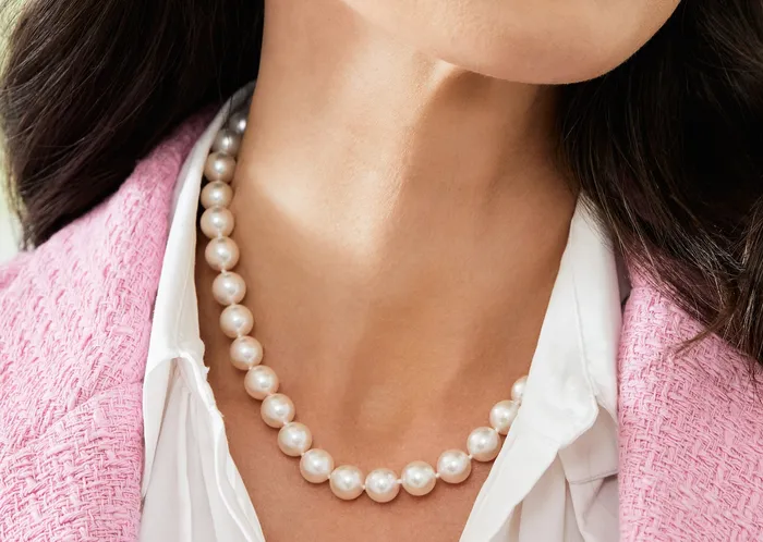 Necklaces White Japanese Hanadama Akoya Pearl Necklace 9510mm SPT