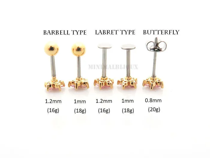 Opal stick cartilage earring MinimalBijoux Earrings