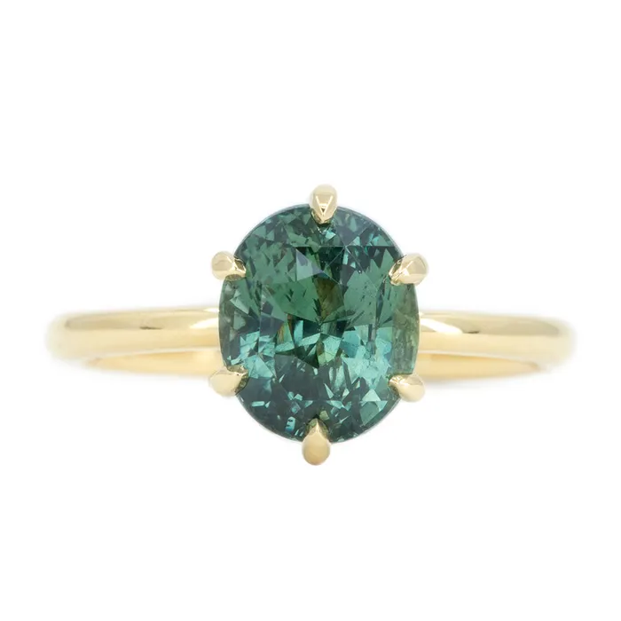 PreStyled Sets Anueva Jewelry 318ct Oval Sapphire Lotus Six Prongs Solitaire In 18k Yellow Gold PreStyled Sets Anueva Jewelry 318ct Oval Sapphire Lotus Six Prongs Solitaire In 18k Yellow Gold