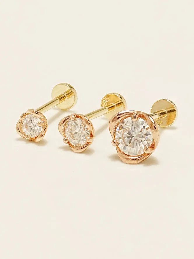 PreStyled Sets MinimalBijoux 14K Gold Moissanite Triangle Pascal Internally Threaded Labret Piercing 20G18G16G PreStyled Sets MinimalBijoux 14K Gold Moissanite Triangle Pascal Internally Threaded Labret Piercing 20G18G16G