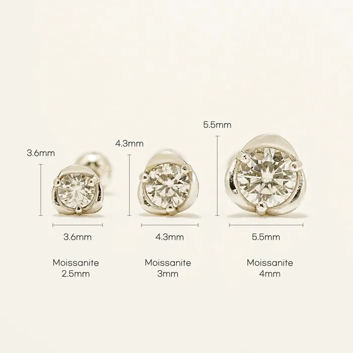PreStyled Sets MinimalBijoux 14K Gold Moissanite Triangle Pascal Internally Threaded Labret Piercing 20G18G16G