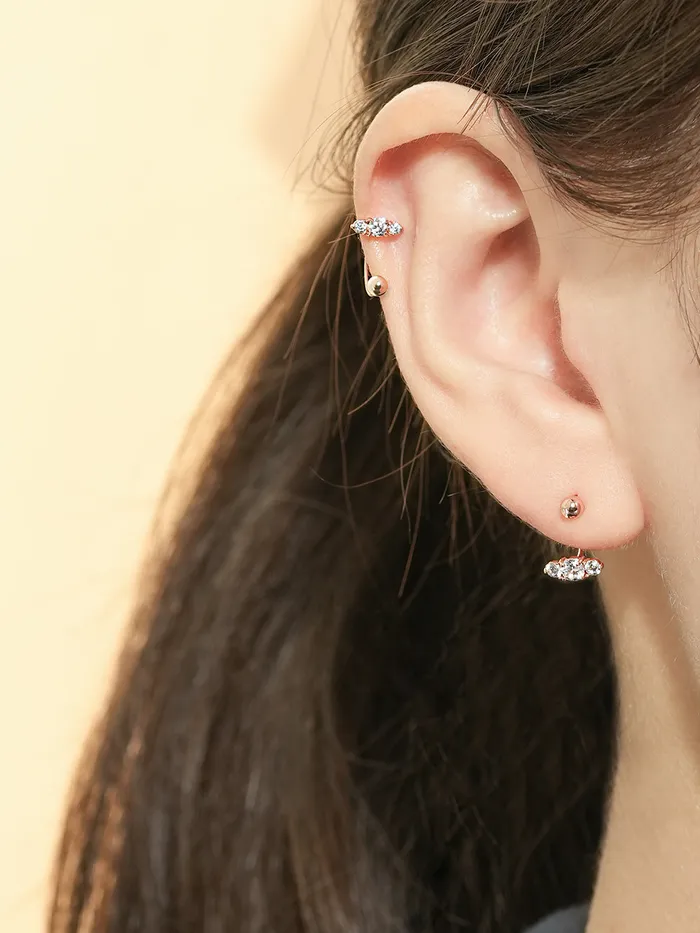PreStyled Sets MinimalBijoux 14K Gold Planet Cubic Curve Piercing 20G