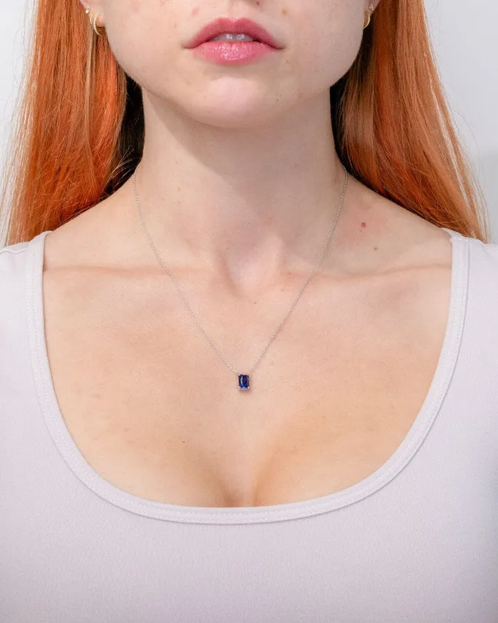 Princess Bride Diamonds Necklaces 137ct Lab Sapphire Necklace