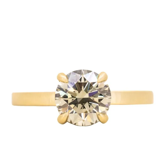 Pristine Gemstones Rings 171ct Round GIA Fancy Dark GreenGrey Diamond Flat Band 4 Prong Solitaire in 18k Yellow Gold Pristine Gemstones Rings 171ct Round GIA Fancy Dark GreenGrey Diamond Flat Band 4 Prong Solitaire in 18k Yellow Gold