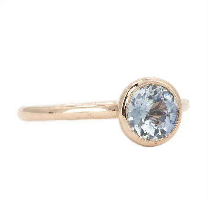 Rings Anueva Jewelry 134ct Round Grey Sapphire Bezel Set Ring in 14k Rose Gold