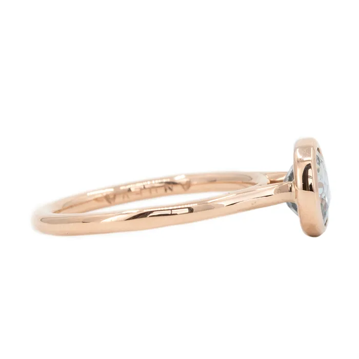 Rings Anueva Jewelry 134ct Round Grey Sapphire Bezel Set Ring in 14k Rose Gold