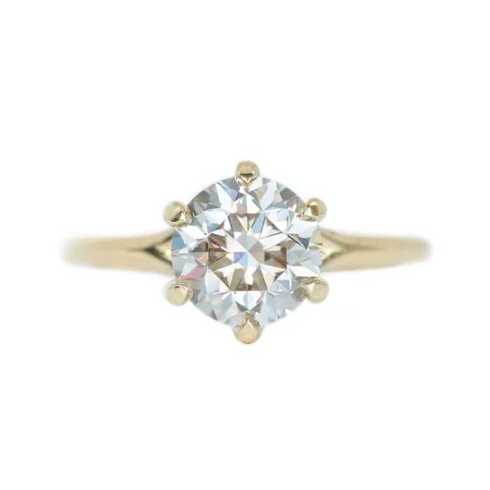 Rings Anueva Jewelry 203ct light champagne diamond six prong ring in 18k yellow Rings Anueva Jewelry 203ct light champagne diamond six prong ring in 18k yellow