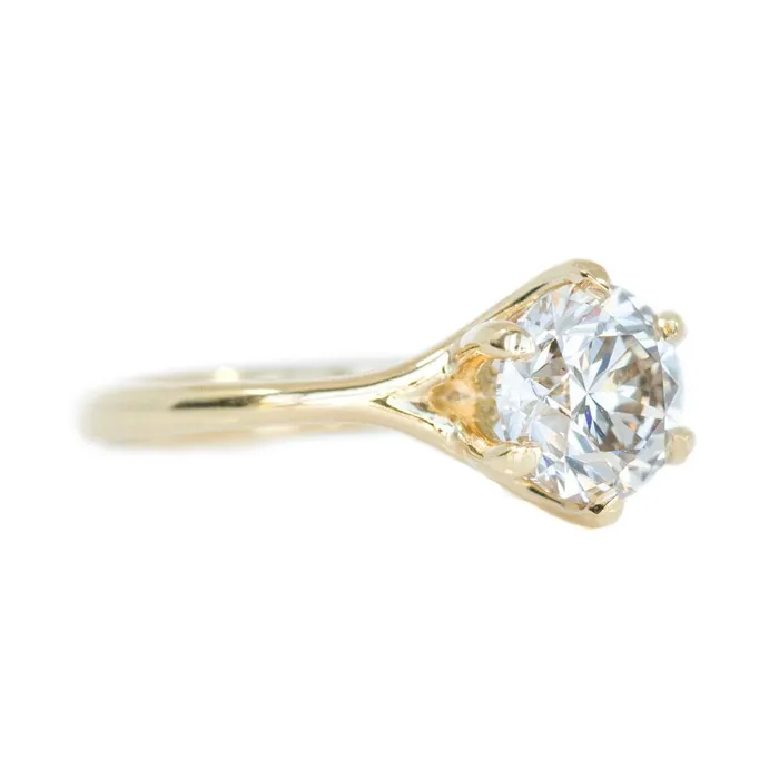 Rings Anueva Jewelry 203ct light champagne diamond six prong ring in 18k yellow
